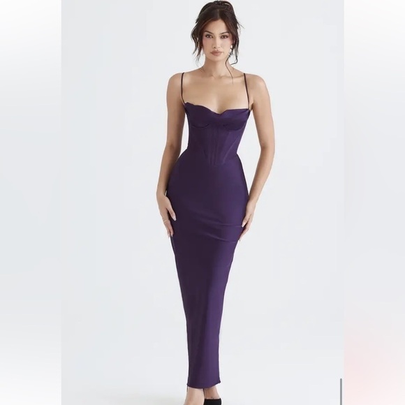 Purple long maxi dress bodycom corset - new - Picture 4 of 7